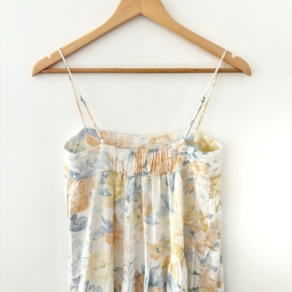 Abercrombie & Fitch Floral Tiered Maxi Dress Linen XS Petite - Picture 8 of 10
